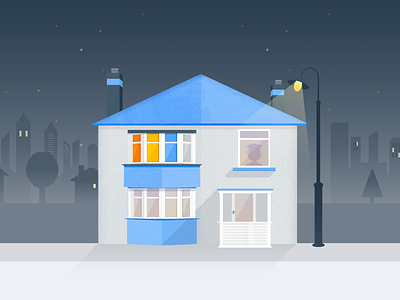 RefME - Illustration for competition city house illustration lamp refme suburbia