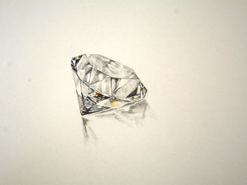 How to Draw a Diamond - Easy 3D Gemstone Drawing Tutorial