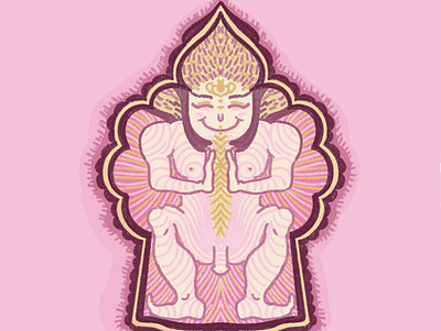 Buddha buddha consciousness dwarf man masculine mindfulness nude pink