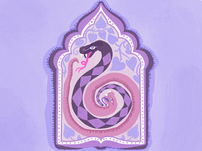 Pair of Snakes evil evil eye illustration procreate snakes tarot