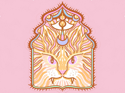 Tiger Burning bright cat consciousness drawing enlightenment feline illustration kitten procreate symbol