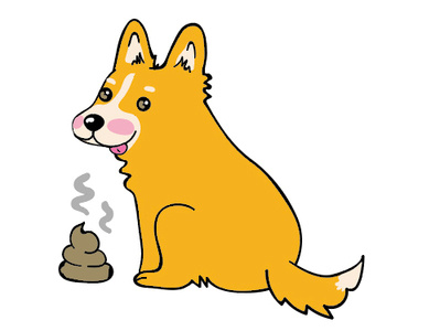 Devious Corgi Dog corgis design emoji illustration illustrator cc line sticker playful poop poop emoji sticker design vector