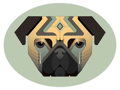 'Good Morning' Pug :D dog geometric design pug symmetry