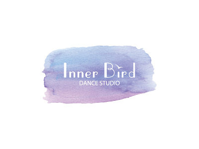 Dance Studio Logo bird branding dance studio gradient light logo paint purple vector watercolor
