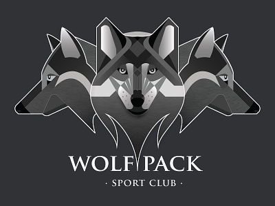 Wolf Pack logo branding club dark geometry logo sport symetry team vector wolf