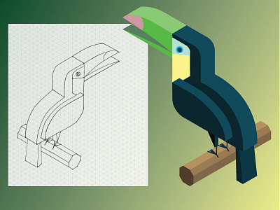 Isometric Toucan