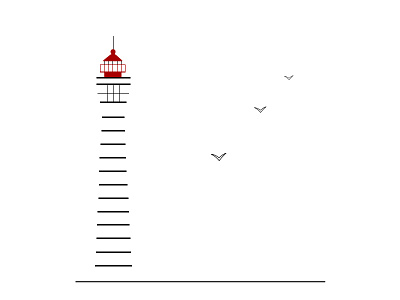 White Space Story lighthouse minimal vector white space