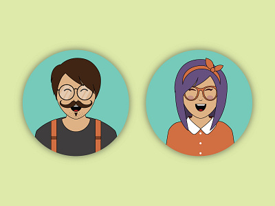 Happy Hipsters Icons happy face hipsters icon icons illustration vector