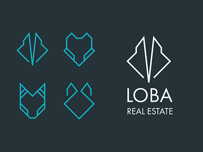 Minimal wolf logo for the real estate company