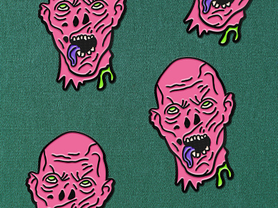 Zombie Pins art branding design graphic halloween icon illustration lapel logo pin vector zombie