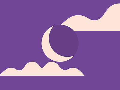 Purple Moon illustration moon night