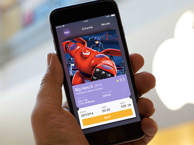 Movie Tickets app baymax big hero iphone movie purple ticket