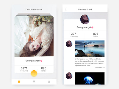 Card Introduction app card follow girl personal tab