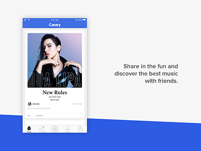 Canary | Newsfeed Screen app ios music newsfeed screen sketch social network ui ux