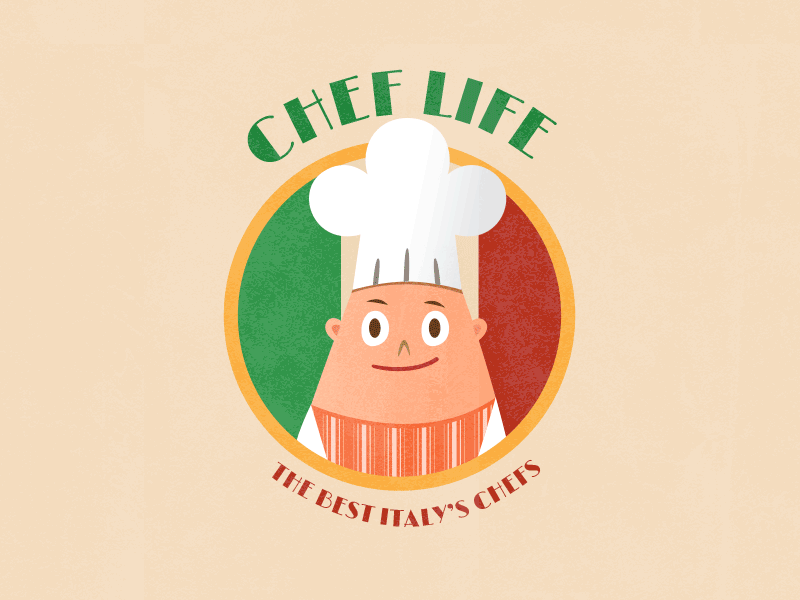 Chef character chef food illustration italian pasta restaurant vintage