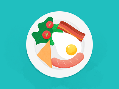 Good morning bacon breakfast egg food illustration lunch plate sausage texture toast