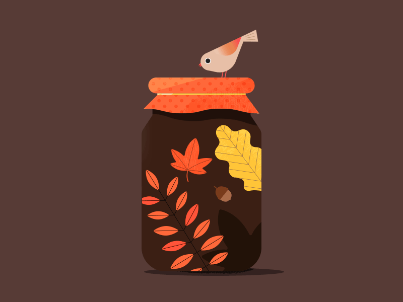 Autumn Jam autumn bird jam jar leaves