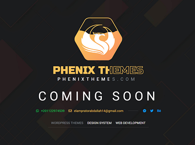 Phenix Themes Coming Soon app branding design graphic design illustration logo typography ui ux vector