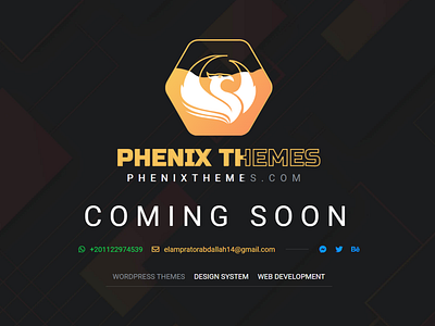 Phenix Themes Coming Soon app branding design graphic design illustration logo typography ui ux vector