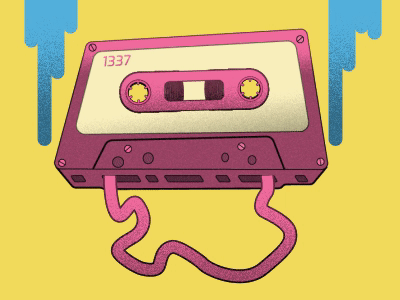 Music Cassette 2d animated animation design endless flat gif motion graphic music music cassette