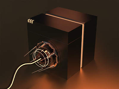 Cyber Cube 3d render cyberpunk futurewave futuristic