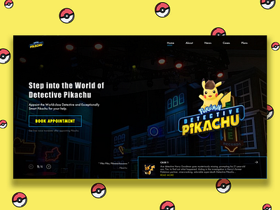 Hire detective Pikachu appointment case design detective home pikachu pokeball pokemon pokemongo ui ux web