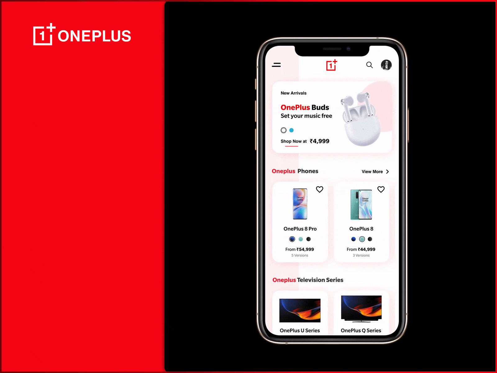 Oneplus app concept interaction