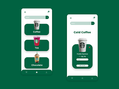 Starbucks online delivery app app coffee coffeeshop design design ui ux inteface eshop ui web website