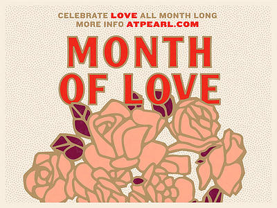 Month of Love floral flowers illustration month of love pearl type valentines