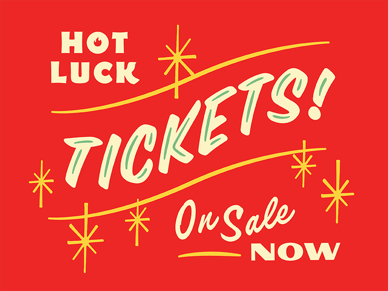 Hot Luck 2018 Promos festival promo food grocery store hot luck music sign painter typography