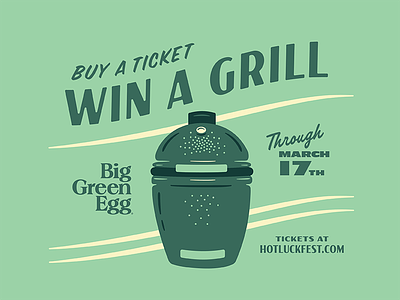 Win A Grill austin big green egg contest festival food grill hot luck illustration music retro texas vintage