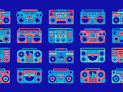 Afterhours 2018 90s boomboxes color music neon poster show