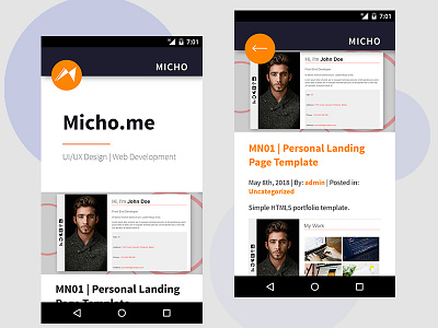 Micho.Me app micho mobile mobile app mobile ui personal portfolio ui ux