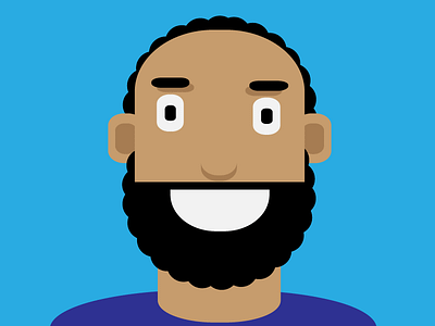 Me ! beard black cartoon face illustration portrait