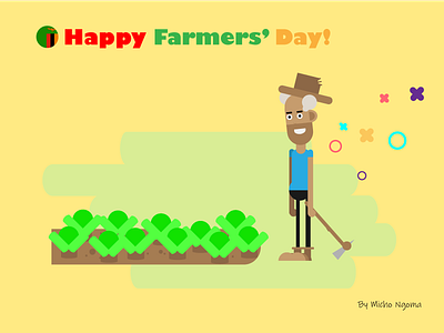 Farmers Day! beard black cartoon farm farmer illustration zambia