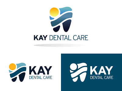 Kay Dental Care 8x6 branding dental dentist design gradient logo mark minmalist