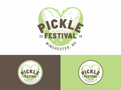 Pickle Festival 2018 apparel badge design festival logo mark organic pickle vintage