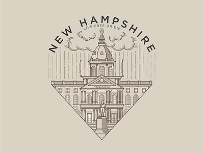 Concord New Hampshire Capital apparel graphic badge detailed flat illustration line art mark modern monoline new hampshire vector