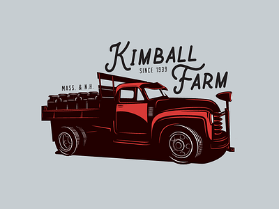 KF Milk Truck apparel branding classic collateral illustration mark modern old fashioned pickup truck vector vintage