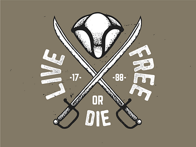 Colonial Live Free Or Die colonial distressed graphics grunge illustration mark new hampshire sword