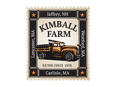 KF Vintage Stamp apparel farm graphic halftone illustration milk old school stamp truck vintage