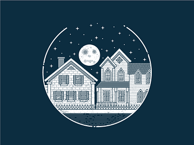 Haunts History Tour Graphic badge building distressed house icon illustration mark night scene stars