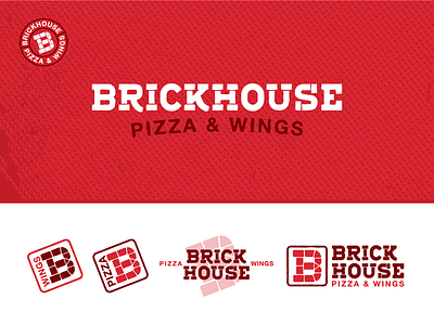 Piiza & Wing Company Branding Assets brick flat food italian lettering logo mark oven pizza restaurant vector