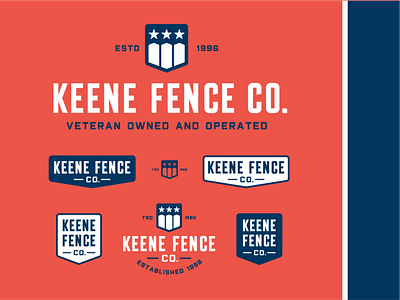 K Fence Co Logo & Lockups 2018 branding brandmark fence flat graphics lockup logo mark military modern usa veteran vintage wordmark