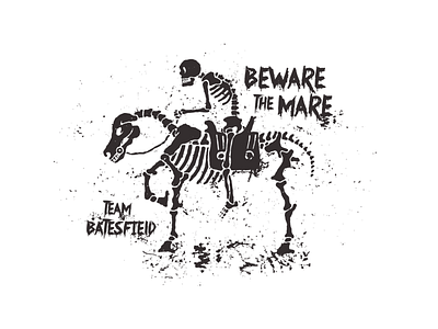 Beware The Mare Graphic apparel bones distressed grunge horse horse logo illustration silhouette skeleton skull