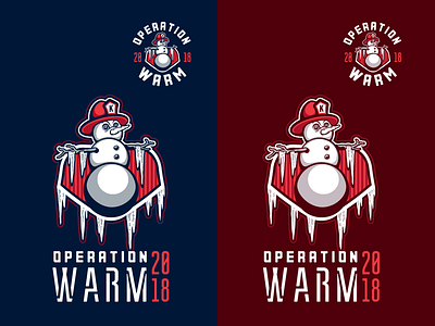 Kpff Operation Warm 2018 Art apparel apparel design apparel graphics badge brand mark emblem fireman snowman