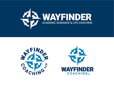 WF Rejects coaching compass education flat lettering lock up logo modern