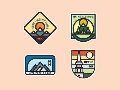 Nh Retail Decal Run - March '19 badge design embem graphic hiking local modern monadnock monoline mountain nature new england new hampshire outdoors patch