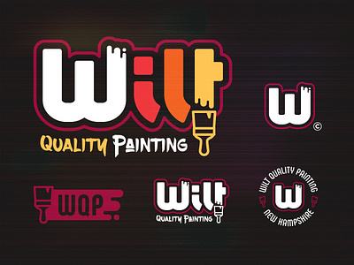 WQP Branding Exploration badge color emblem flat graphic design lettering logo logo 2d minimalist modern paint painting word mark