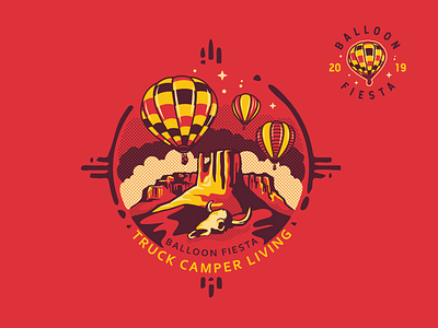 TCL - Balloon Fiesta apparel graphics balloon desert illustration logo nature new mexico print western